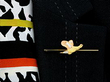 Antique Gold Bird Brooch Wearing 