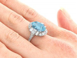 Vintage Aquamarine Cocktail Ring in finger