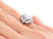 Art Deco Diamond Cluster Ring on finger