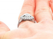 Art Deco Diamond Cluster Ring being worn