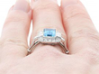 Aquamarine and Diamond Ring being worn