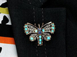 Victorian Butterfly Brooch Being Worn
