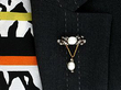 Victorian Natural Pearl Brooch Wearing Image