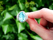 Aquamarine Cocktail Ring in Platinum