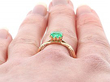 Emerald Square Ring Being Worn