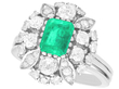 Emerald and Diamond Cluster Ring UK
