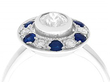 Sapphire and Diamond Cluster Ring