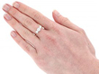 3 Diamond Wedding Ring Gold  Wearing Image