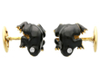 Vintage Enamel Cufflinks Frog
