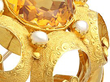 Gold Citrine Brooch