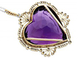 Yellow Gold  Amethyst Heart Pendant UK