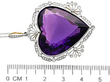 Large Amethyst Heart Pendant size