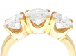 Old European Cut Diamond Trilogy Ring Close Up 