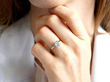 Diamond and Platinum Solitaire Ring On Hand