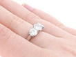 Three Stone Diamond Ring Being Worn