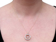Wearing Image for Circular Diamond Pendant 