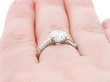 Close up view of H Colour Diamond Solitaire on the hand