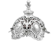 Red Glass Inkwell with Sterling Silver