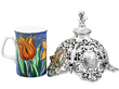 Glass Inkwell with Sterling Silver