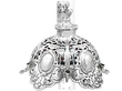 Red Glass Inkwell with Sterling Silver Size