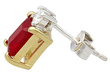 Emerald Cut Ruby and Diamond Earrings UK