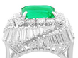 Emerald and Diamond ring side on view
