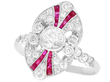 Art Deco Ruby and Diamond Ring