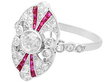 Ruby and diamond dress ring