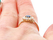 Rose Gold Sapphire Diamond Ring Wearing 
