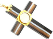 Agate and Gold Cross Pendant