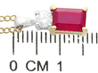 Emerald Cut Pendant with Rubies