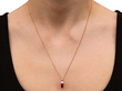 Wearing Image for Emerald Cut Ruby Pendant