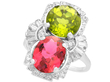 Peridot and Tourmaline Ring Vintage 