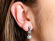 Wearing Image for Antique Diamond Drop Earrings