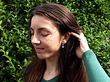 Antique Diamond Drop Earrings Wearing