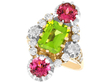 Peridot Ring 18k Gold with Diamonds