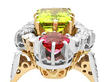 Peridot Ring 18k Gold with Diamonds Outside