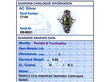 Peridot Ring 18k Gold with Diamonds grading card