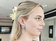 White Gold Diamond Drop Earrings UK Wearing