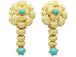Turquoise and Gold Drop Earrings