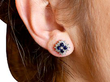 Wearing Image for Vintage Blue Sapphire Cluster Earrings