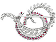 Vintage Ruby Brooch with Diamonds 