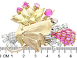1940s Multi Gold Brooch