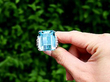 Large Aquamarine Cocktail Ring Outside