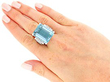 Large Aquamarine Cocktail Ring on hand 