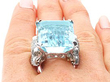 Large Aquamarine Cocktail Ring close up 