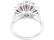 Ruby and Diamond Cluster Ring Vintage
