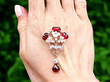 Garnet Pendant in Gold with Moonstone