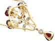 Garnet Pendant in Gold with Moonstone