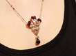 Garnet Pendant in Gold with Moonstone
